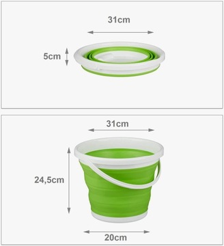 ВЕДРО СИЛИКОНОВОЕ СКЛАДНОЕ ПОРТАТИВНОЕ УНИВЕРСАЛЬНОЕ ДЛЯ КЕМПИНГА 5Л