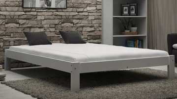 ŁÓŻKO BIAŁE DREWNIANE DO SYPIALNI 160X200 SOSNA F1