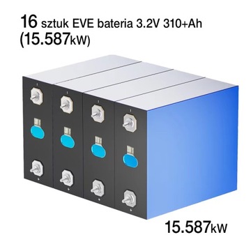 16 кВтч EEL 300 Комплект для самостоятельного изготовления LIFEPO4 16S BMS Коробчатые колеса + 16 аккумуляторов EVE 310Ач+