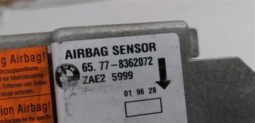 МОДУЛЬ ДАТЧИКА ПОДУШКИ БЕЗОПАСНОСТИ BMW E39 8362072 ФУНКЦИОНАЛЬНЫЙ