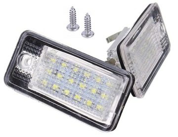 LAMPKI LED PODŚWIETLENIE TABLICY REJESTRACYJNEJ AUDI A3 8P A4 B6 B7 A6 C6