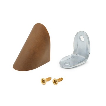 1 x KĄTOWNIK MEBLOWY ZŁĄCZE KOMANDOREK CIEMNY WSPORNIK PODPÓRKA PÓŁKI - DĄB