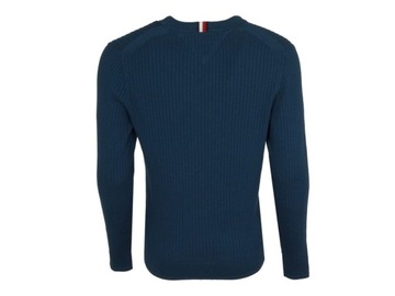 TOMMY HILFIGER sweter męski, bawełniany, morski, S