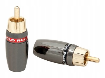 WTYK RCA CHINCH POZŁACANE 2szt męskie 6mm