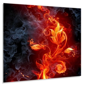 Panel szklany hartowany 60x60 Ognisty kwiat dym
