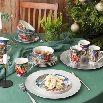 Набор рождественских тарелок Altom Design десертные тарелки для завтрака 20см