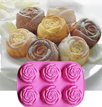 Силиконовая форма для чашек для маффинов в виде розы, воска, розы 339