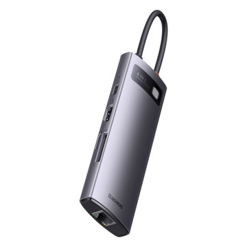 BASEUS ADAPTER HUB 8W1 USB-C 3xUSB HDMI SD TF RJ45