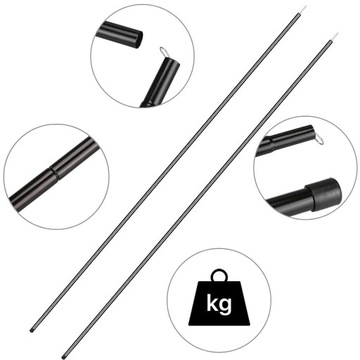 REGULOWANE SŁUPKI DO PLANDEKI TELESKOPOWY ZESTAW 2, DRĄŻKI NAMIOTOWE 2M