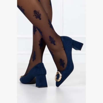 ТУФЛИ С МОДНЫМ ДЕКОРАТОМ, ОКОНЧАТЕЛЬНЫЙ КАБЛУК, ВЫСОКИЙ КАБЛУК, НОВИНКА 39