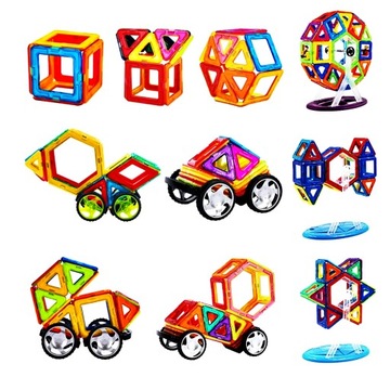 KLOCKI MAGNETYCZNE 114 el płytki GRATIS