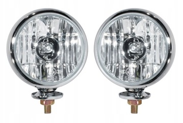 LAMPY HALOGENY MOTOCYKLOWE CHROM METAL PARA H-3