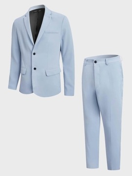 GARNITUR MĘSKI ELEGANCKI JASNONIEBIESKI SHEIN XXL