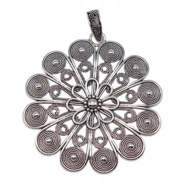 75x61mm duża zawieszka Charm kwiat Mandala