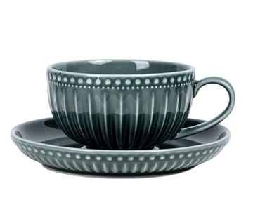 Filiżanka + spodek ceramiczna do kawy herbaty 250ml MOSAIQUE OLIVE