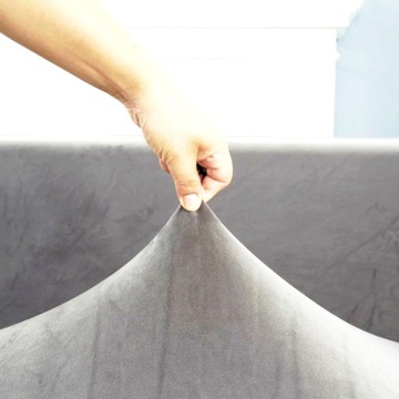 ЧЕХОЛ НА ДИВАН, ЭЛАСТИЧНЫЙ ВЕЛЮР, 145-185, ТЕМНО-СЕРЫЙ