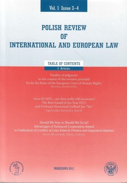 POLISH REVIEW OF INTERNATIONAL Vol. 1 Issue 3-4