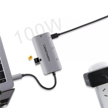 Концентратор CC USB-C Thunderbolt 3 4 HDMI 4K LAN 1 Гбит/с USB 3.0 MacBook M1 M2 M3