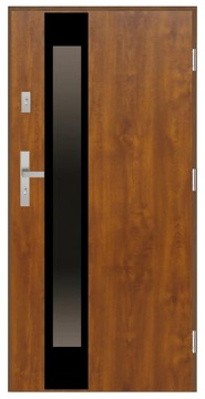 Drzwi wejściowe 72 mm SI3 BLACK ZŁOTY DĄB 90 PRAWE