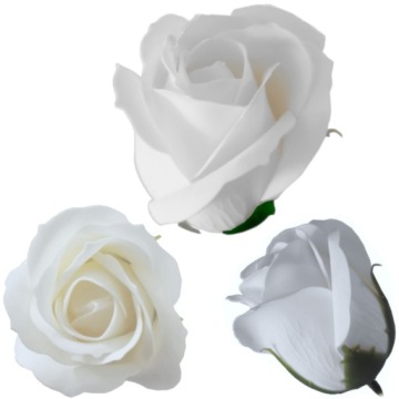 KWIAT RÓŻA MYDLANA BIAŁA KWIATEK MYDŁO MYDEŁKO KOMUNIA ŚLUB CHRZEST 1 szt.