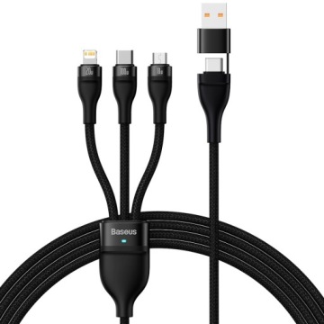 КАБЕЛЬ BASEUS USB 3 в 1 USB-C/Lightning/micro USB STRONG CABLE 100 Вт 1,2 м