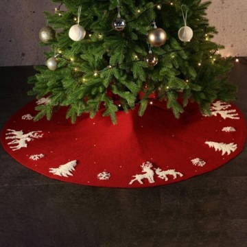 Юбка для рождественской елки 48 дюймов, украшение для рождественской елки, 122 см, красный акрил