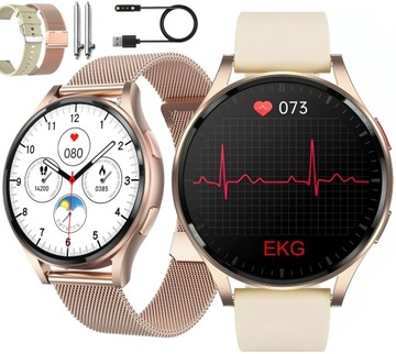 Zegarek Smartwatch Damski EKG POMIAR CUKRU SATURACJA CIŚNIENIOMIERZ ROZMOWY