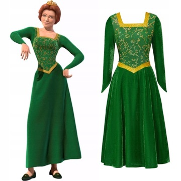 MONSTER SHREK KSIĘŻNICZKA FIONA ZIELONA SUKIENKA - DOROŚLI-XXL