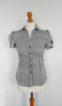 Bluzka Zara Basic, bluzka w paski, bluzka z krótkim rękawem, bluzka na lato