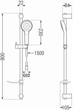 MEXEN SABRE DF05 ZESTAW WANNOWY BATERIA BIAŁY