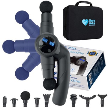 PISTOLET DO MASAŻU 125W MASAŻER DO PLECÓW CIAŁA MASSAGE GUN x3PRO Herz Med