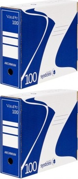2x Pudło archiwizacyjne na dokumenty Vaupe 100mm NIEBIESKIE składane
