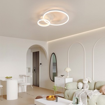 ЛЮСТРА БЕЛАЯ СВЕТОДИОДНАЯ ПОТОЛОЧНАЯ СВЕТИЛЬНИК КОЛЬЦО 3000К СОВРЕМЕННАЯ ДЛЯ ГОСТИНОЙ