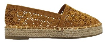 Espadryle damskie buty karmel ażurowe boho 37