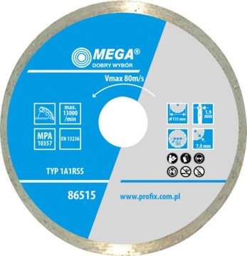 Tarcza diamentowa pełna (mat.bud) 180*2.2*5.0*22.2