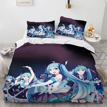 KOMPLET POŚCIELI POSZEWKA MŁODZIEŻOWY idoli Hatsune Miku 160x200