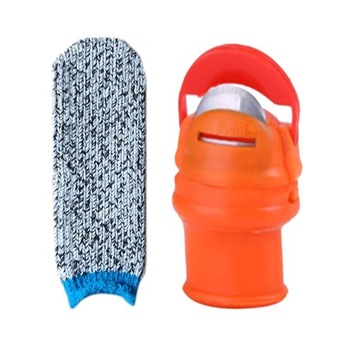 Nóż, nóż ogrodowy silikonowy do kciuka, z zabezpieczeniem L (z osłoną zabezpieczającą przed przecięciem palca)