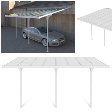 Wiata Altana GARAŻOWA Ogrodowa ATLANTA Poliwęglan Przyścienna 496x305 cm