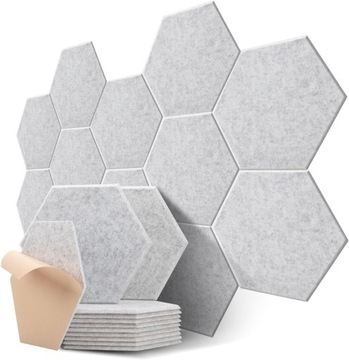 SAMOPRZYLEPNE PANELE AKUSTYCZNE 12X SZARE GRUBE