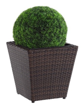 Donica ogrodowa balkonowa technorattan brąz 37cm