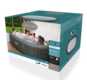 Бассейн с гидромассажем, большой надувной сад Спа Маврикий Bestway 60067