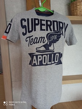 SZARA MĘSKA KOSZULKA T-SHIRT SUPERDRY TEAM JPN VINTAGE S