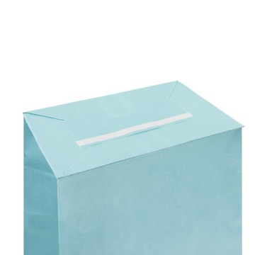 Набор 50 шт. ПОДАРОЧНЫЕ ПАКЕТЫ СИНИЕ ПАСТЕЛЬ 10х7х28 см ЭКО.