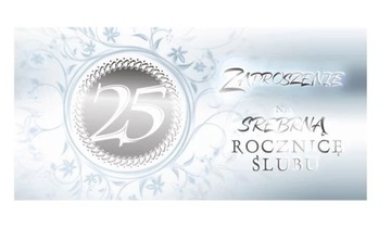 Zaproszenia na 25 Rocznicę ślubu op-10szt