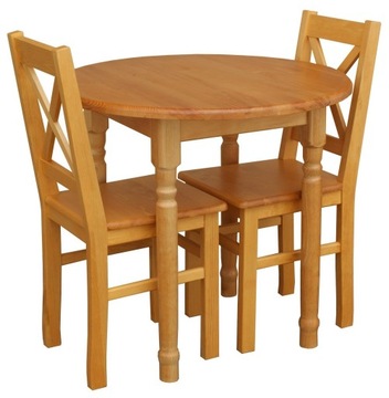 STÓŁ OKRĄGŁY 80 KUCHENNY TOCZONE NOGI olcha