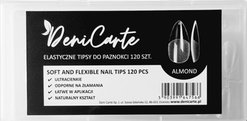 TIPSY FLEXIBLE BEZBARWNE 120SZT ALMOND MIGDAŁ CIENKIE ELASTYCZNE CLEAR