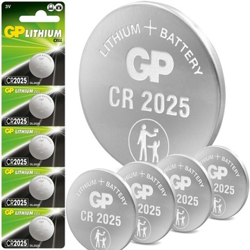 GP CR2025 3V Litowe 5szt blister baterie 2025 5x