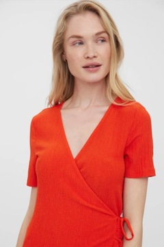 Krótka modna sukienka letnia vero moda orange S