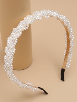 Жемчужный ободок для волос, диадема с бусинами, жемчугом, декоративной закруткой