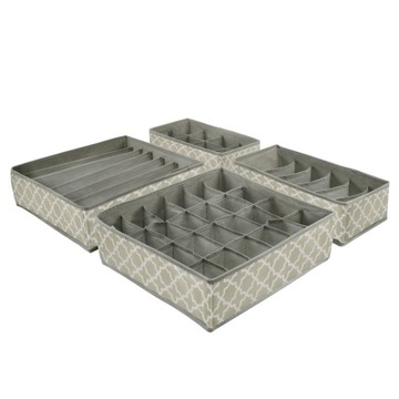 ОРГАНАЙЗЕР БЕЛЬЯ НОСКИ ДЛЯ ГАРДЕРОБА КОМПЛЕКТ ЯЩИКОВ 4x КОРОБКА-КОНТЕЙНЕР